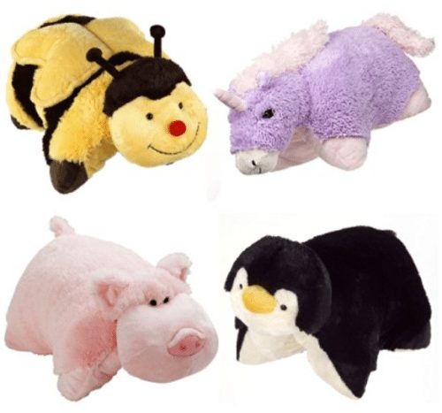 Set Of 4 Pillow Pets Pee Wees Stuffed Animal Plush Kids Bedtime