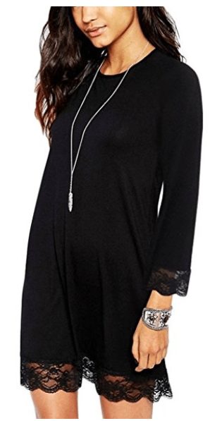 womens-cotton-3-4-sleeve-lace-o-neck-casual-dress