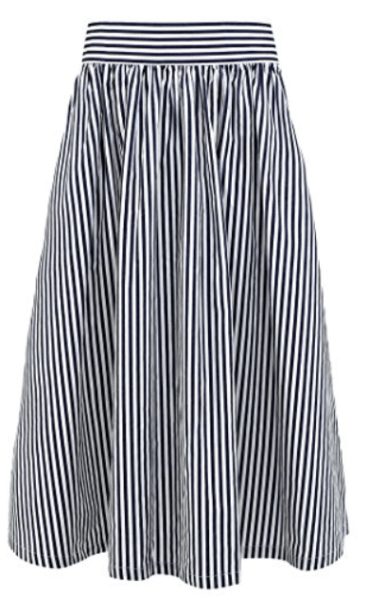 Simple Retro Women’s 50s A-line Vintage Pocket High Waist Pleated Midi Skirt v