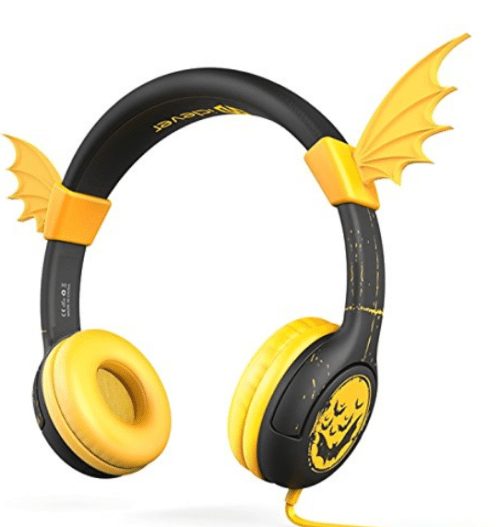 iClever Kids Headphones HS02 Silicone Wing Wired Bat Wing Children's Over the Ear Headsets Yellow