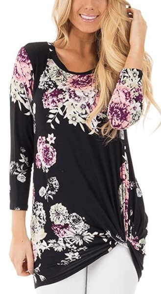 Floral Print Knot Tops