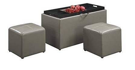  Storage Bench and Side Ottomans