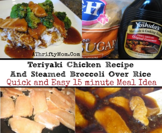 Teriyaki Chicken and Steamed Broccoli over rice recipe. Ready in only 15 minute WOW