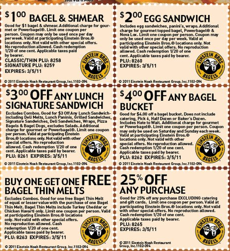 Einstein Bagel Coupons A Thrifty Mom Recipes Crafts Diy And More