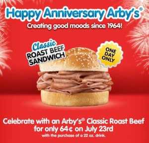 arby's .64 coupon