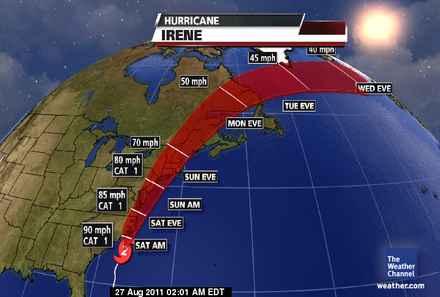 Hurricane Irene Storm Path - photo weather.com