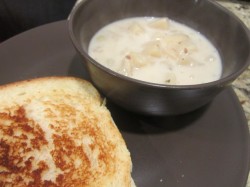 Grilled Cheese and  Potato Bacon Chowder
