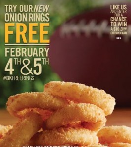 bk onion rings FREE