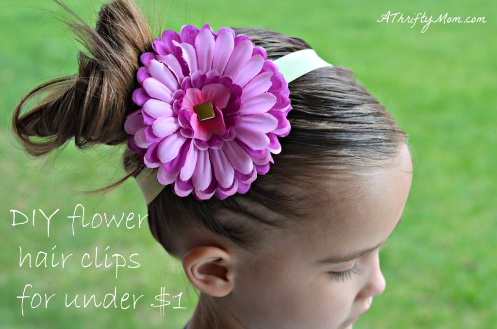 DIY Flower hair Clips for under a dollar