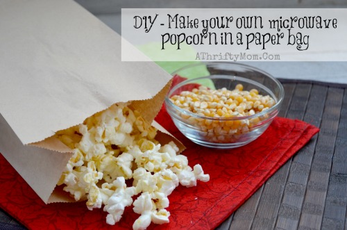 DIY - make your own popcorn in paper bag with a microwave, how to make microwave popcorn in a brown paper bag