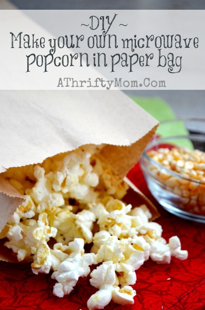 DIY - make your own popcorn in paper bag with a microwave, how to make microwave popcorn in a brown paper bag
