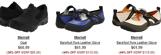 Merrell Hiking boots and Barefoot shoes