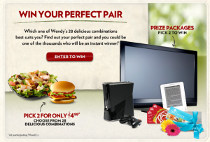 Picture 110 300x203 Wendys: Win Your Perfect Pair Game + Coupon!
