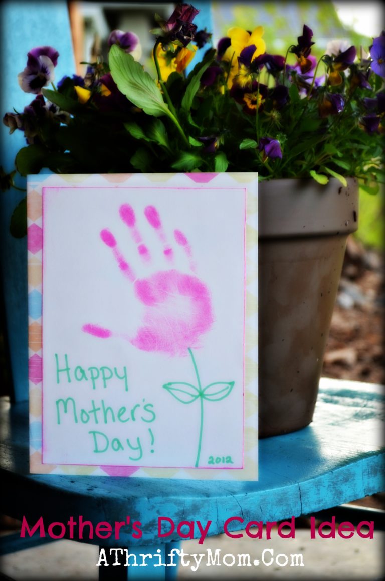 Handmade Mother’s Day Card Idea ~ Hand Print Flower Card
