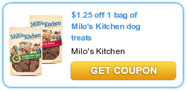$1.25 off 1 bag of Milo's Kitchen dog treats