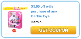 $5.00 off with purchase of any Barbie toys
