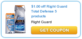 $1.00 off Right Guard Total Defense 5 products