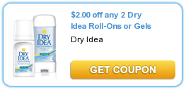 $2.00 off any 2 Dry Idea Roll-Ons or Gels