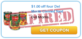 $1.00 off four Del Monte Canned food
