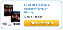 $3.00 off The King's Speech on DVD or Blu-ray