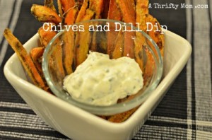 Chives and Dill dip for Sweet Potato Fries