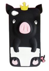 Silicone black Pig iPhone Case