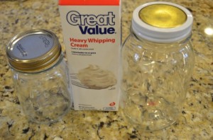 home made butter in jar