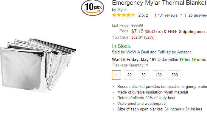 mylar emergency blanket