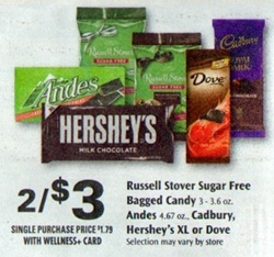 Dove chocolate bars at Rite Aid 1-29