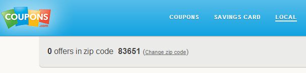 change zip code on coupons.com