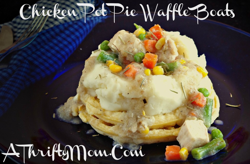 Chicken Pot Pie Waffle Boats, Dinner Recipes, Eggo Chief Waffle Officer, Eggo Week Of Waffles, Money Saving Recipes, Recipes Using Eggo Waffles
