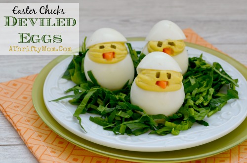 EASTER CHICKS DEVILED EGGS quick and easy DIY, These are so cute! How to make deviled eggs, Deviled Egg chicks