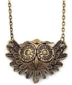 retro owl necklace