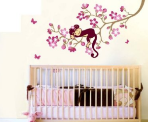 blossoms monkey wall decal