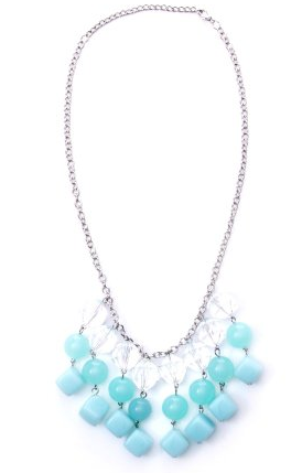 mint beaded necklace fashion style board