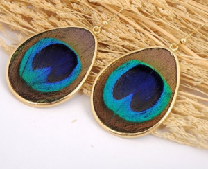 peacock ear rings