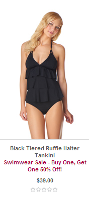 Black tiered swimsuit at Maurices