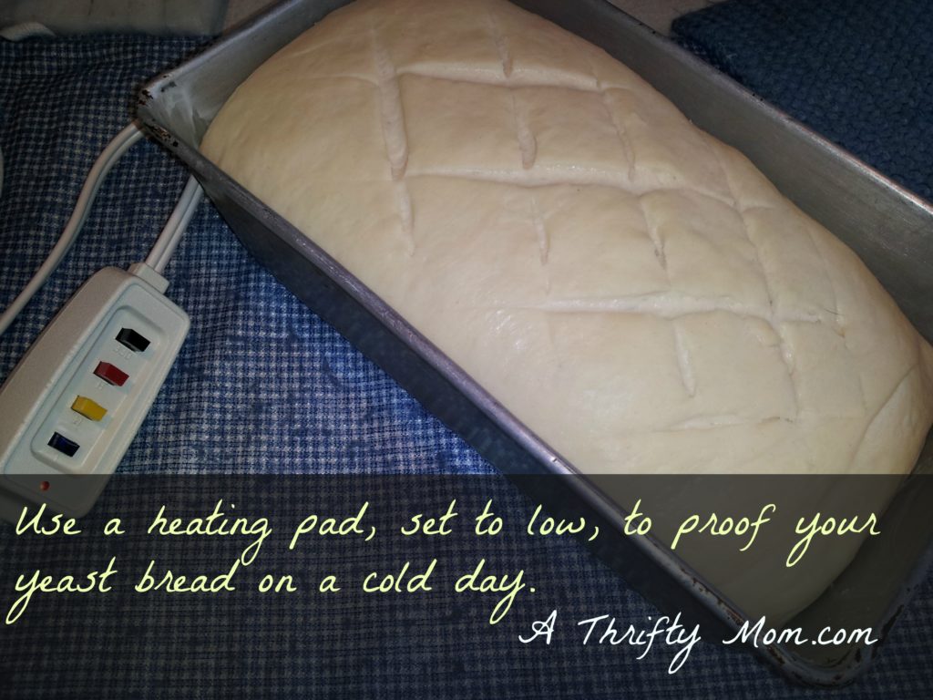 Use a heating pad to proof yeast on a cold day