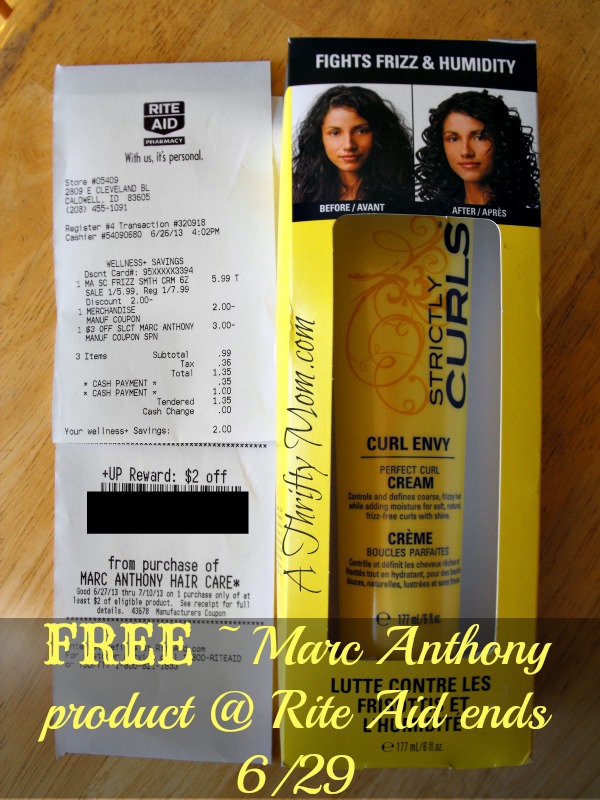 Marc Anthony Hair product FREE at Rite Aid until 6-29-13