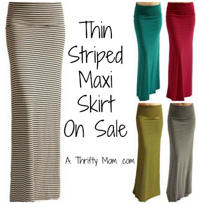 thin stripe maxi skirt