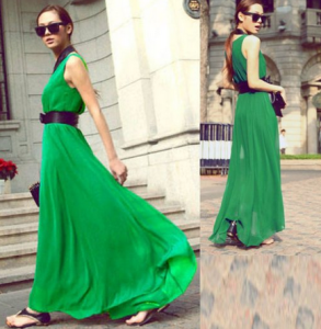 Green Chiffon Dress