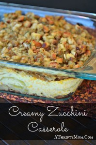 Creamy Zucchini Casserole, great way to use up the zucchini from your garden.  The whole family loved it