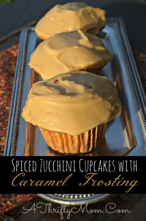 Spiced Zucchini Cupcakes with Caramel Frosting recipe