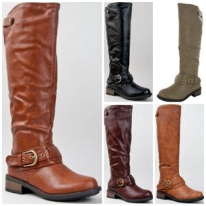 leather knee length boots on sale