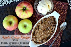 Apple Crisp recipe for one ~ with Pecan Crumble Topping.  Wonderful Fall recipe you have to try #Fall #Apples #Recipe #Crisp #Pecans #oatmeal