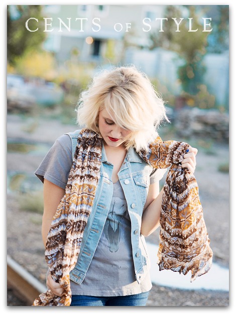 Beige Aztec scarf ~ Cents of Style