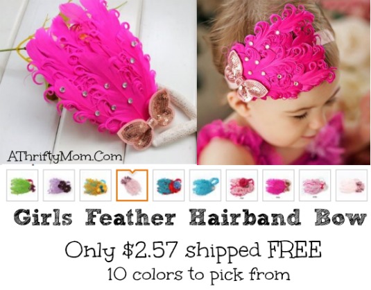 Girls feather headband, ships free, these are too cute,