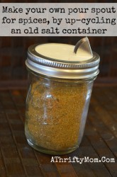 Make your own pour spout for spices when you up-cycle a salt bottle