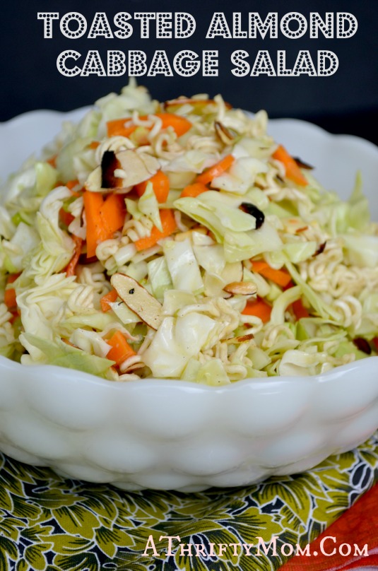 Toasted almond and cabbage salad, healthy salad recipes quick and easy