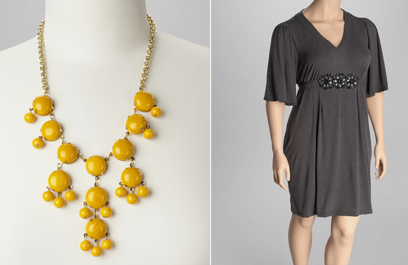 shop the look plus size sale necklace and black dress